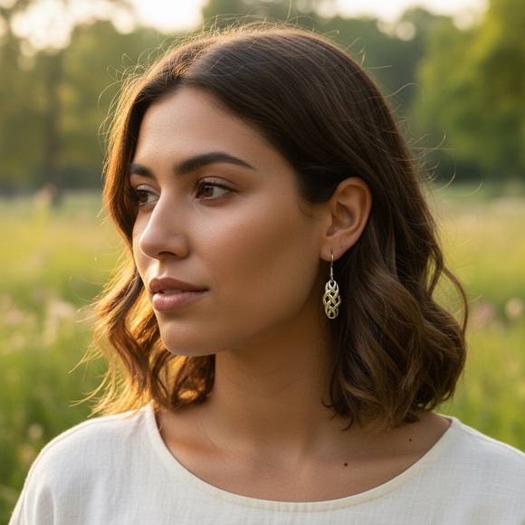 NWT 925 Sterling Silver Celtic Dangle Drop Earrings! Hypoallergenic! NEW! - Picture 6 of 7